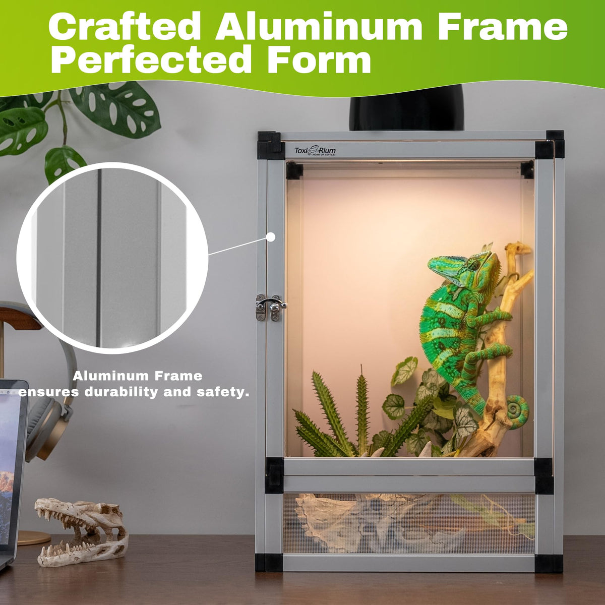 18"x18"x36" Aluminum Frame Reptile Cage with Screen & Acrylic Front Doors I441418