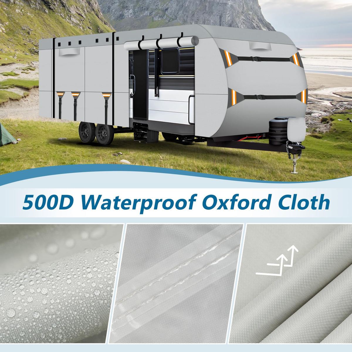22-24 ft 500D Oxford Waterproof Travel Trailer Cover M36607