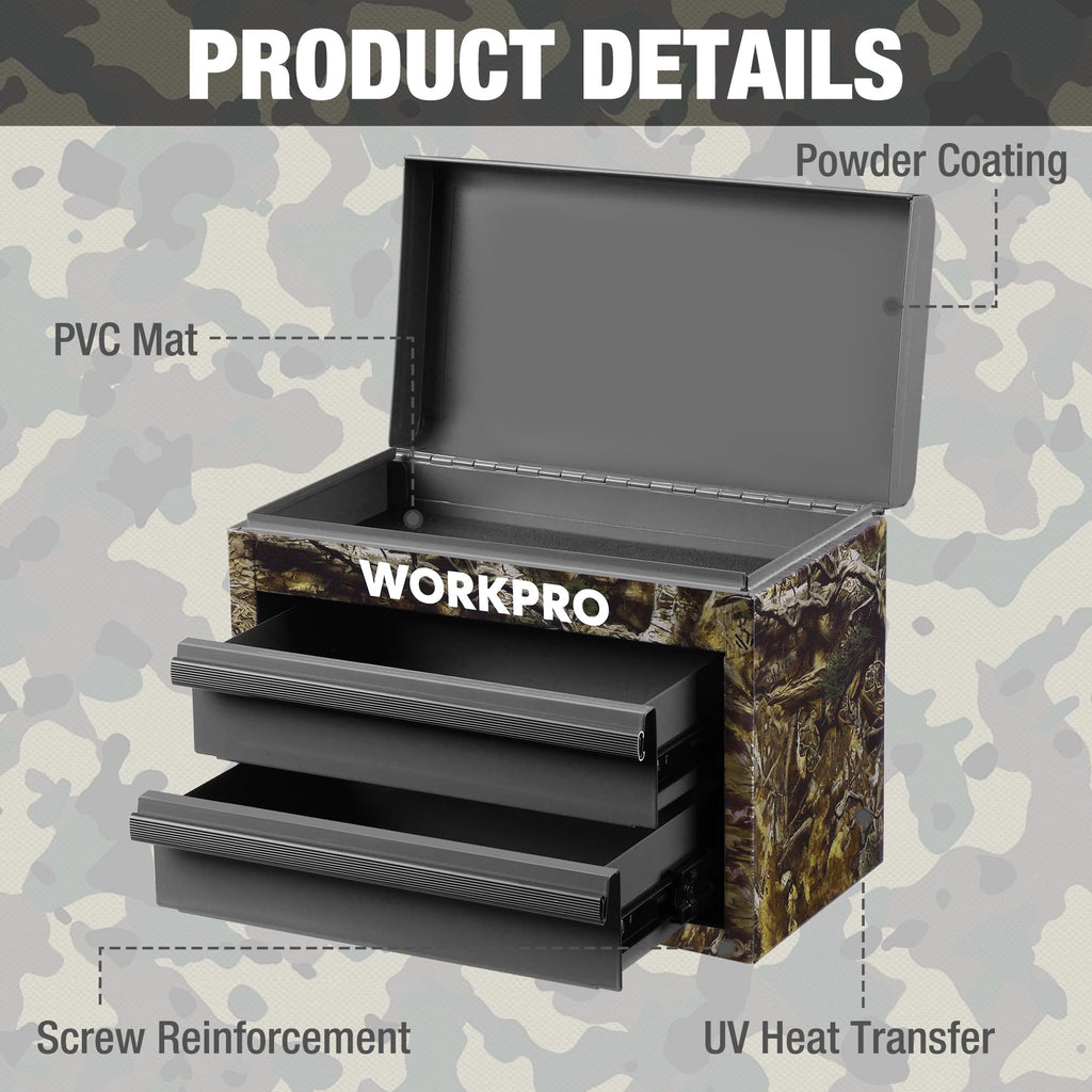 Metal Mini Tool Box with 2 Drawers W689174