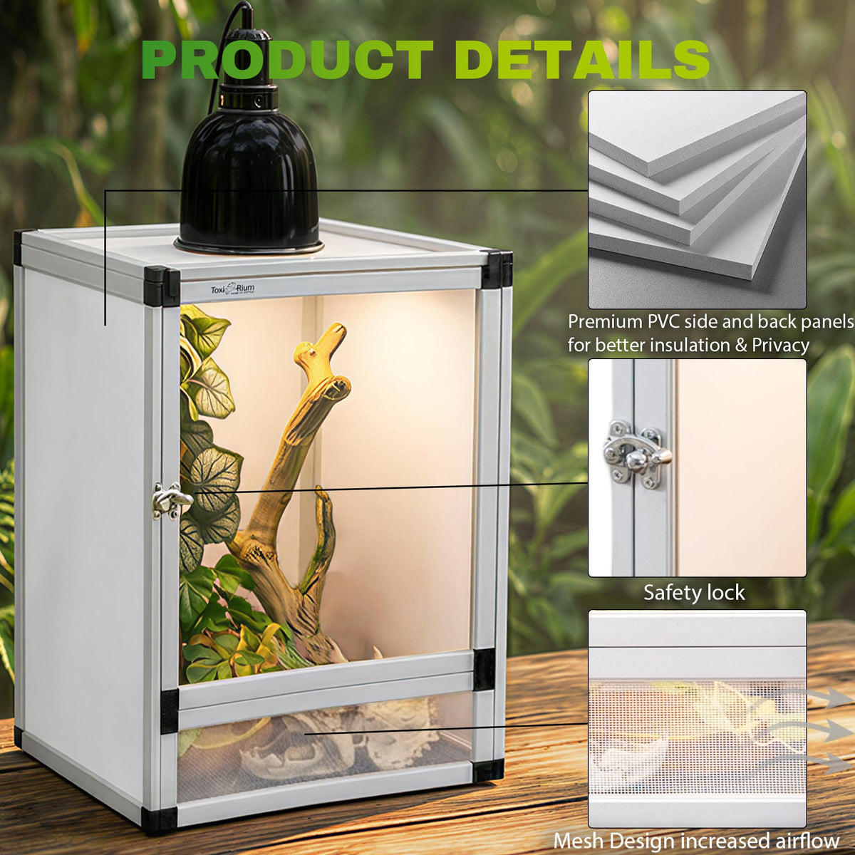 18"x18"x36" Aluminum Frame Reptile Cage with Screen & Acrylic Front Doors I441418
