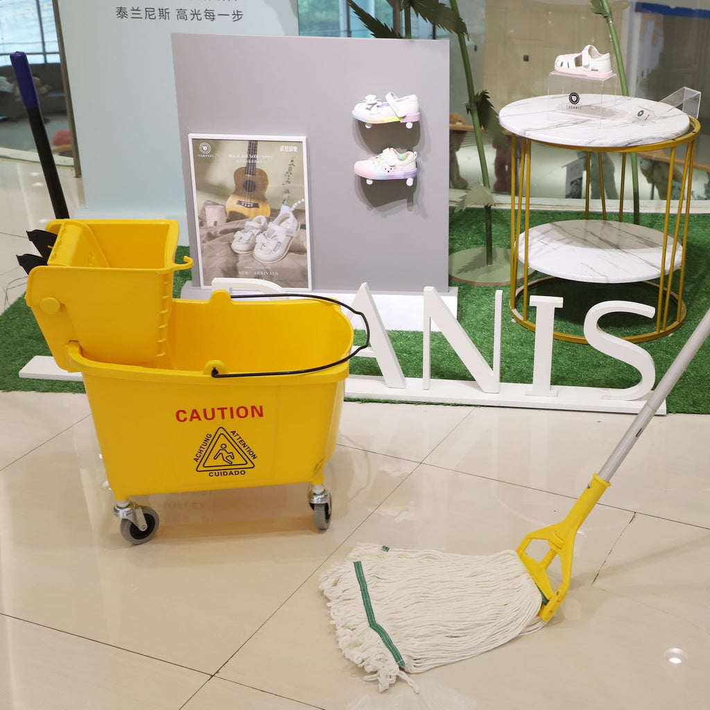 Commercial Mop Bucket with Side Press Wringer on Wheels S39706