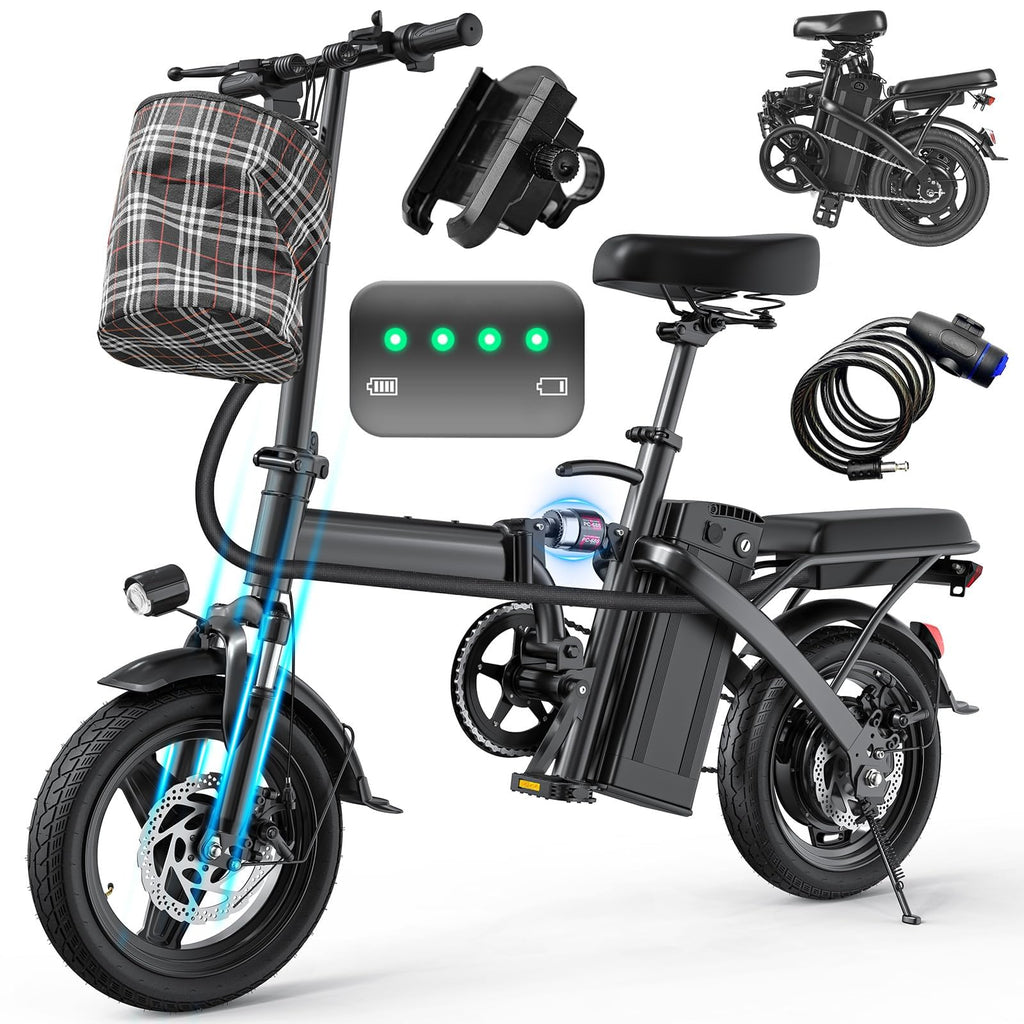 560W 20MPH 32 Miles Range 48V 10Ah 14" Foldable Electric Bike S8221