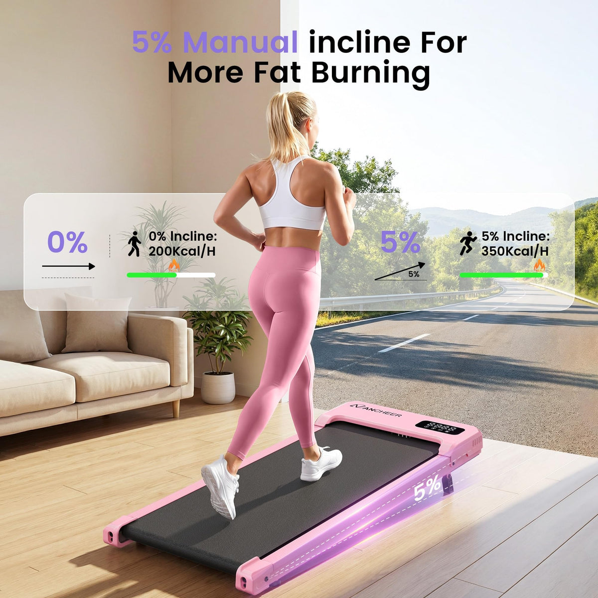 Under Desk Treadmill with Vibration Plate & Incline D56565