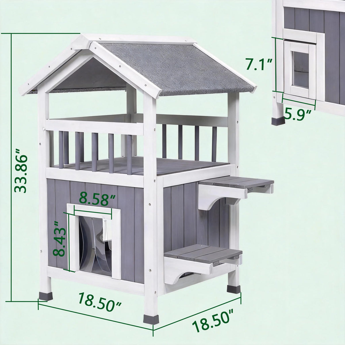 Large Wooden Insulated Outdoor Cat House C209