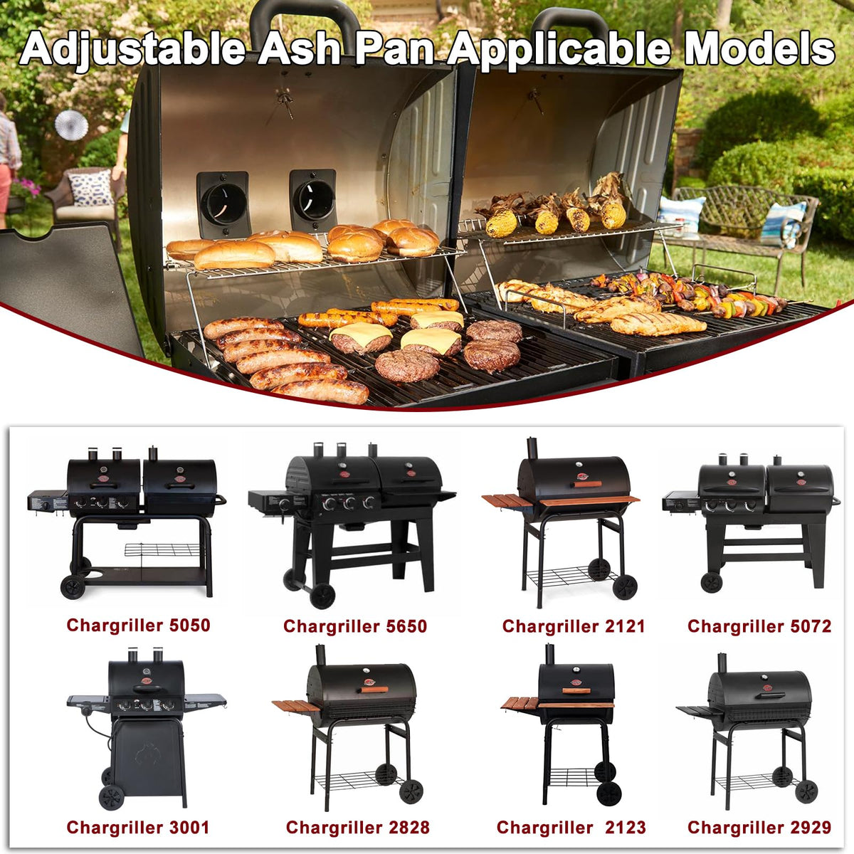 Adjustable Ash Pan Drip Pan with 2pcs Grate Hangers X37059
