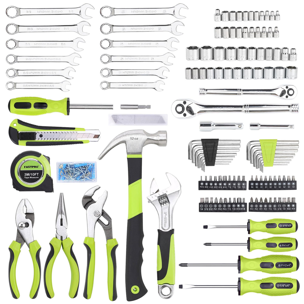 225-Piece Home Repairing Tool Kit with Tool Box W4492