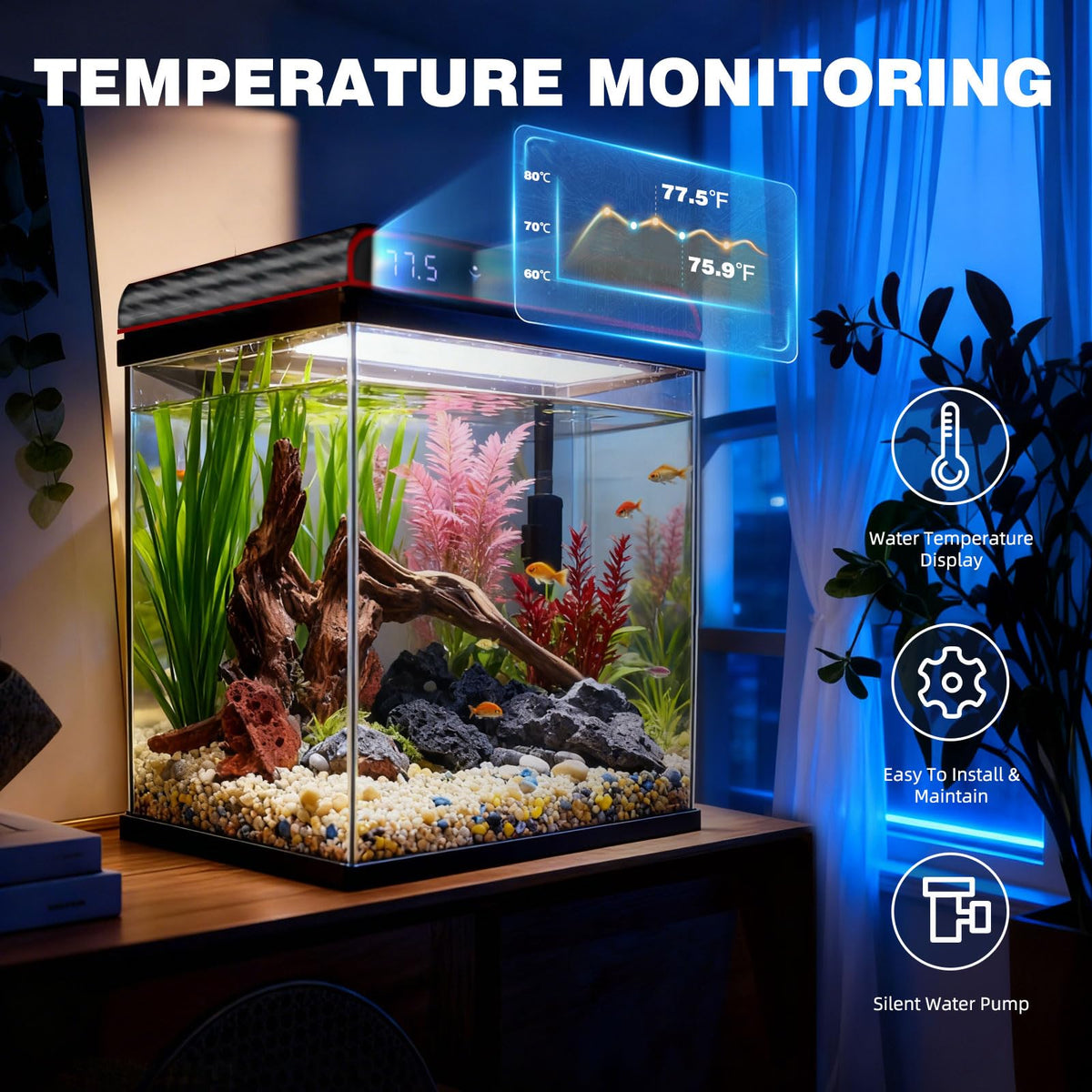 10 Gallon Glass Fish Tank Aquarium Starter Kit J249