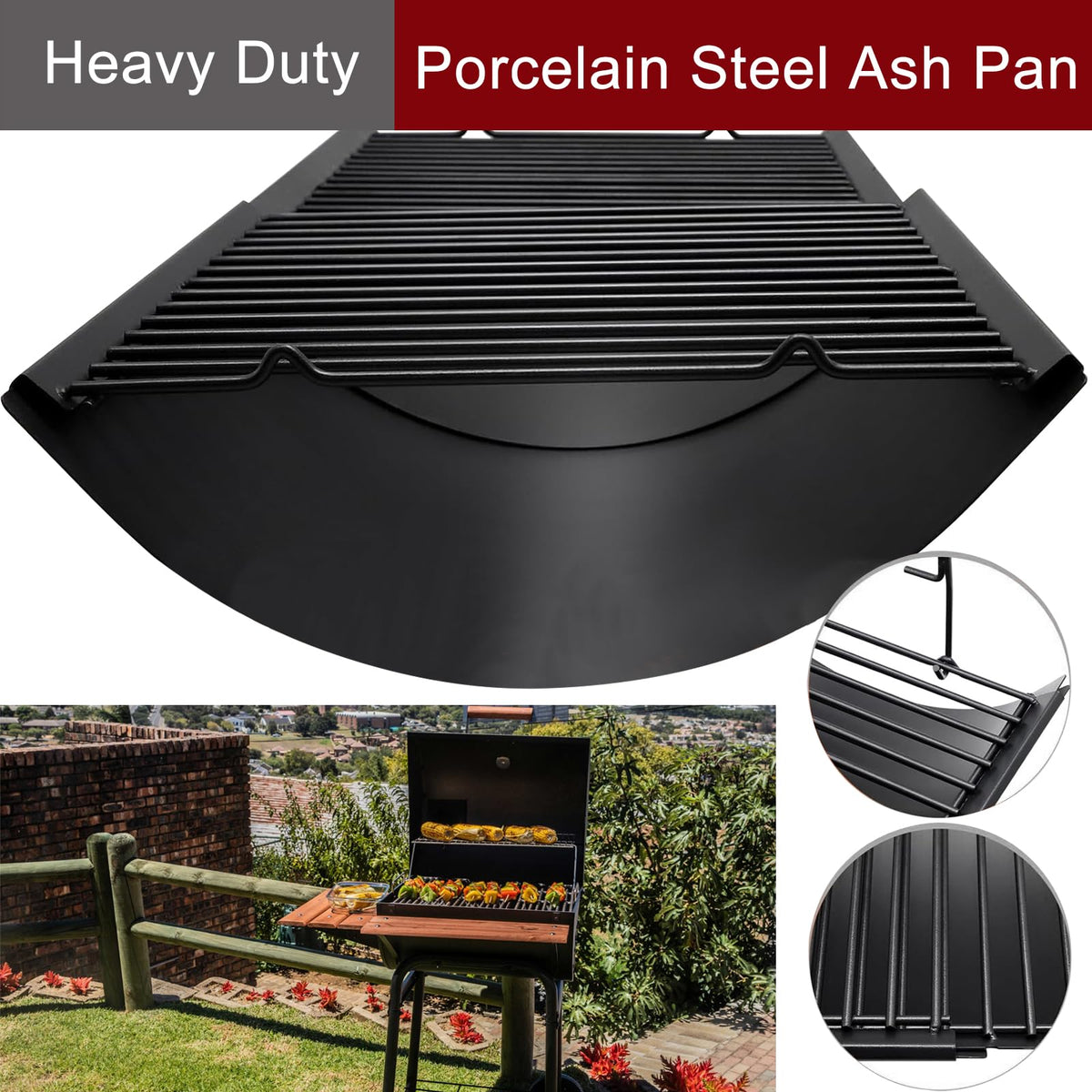 Adjustable Ash Pan Drip Pan with 2pcs Grate Hangers X37059