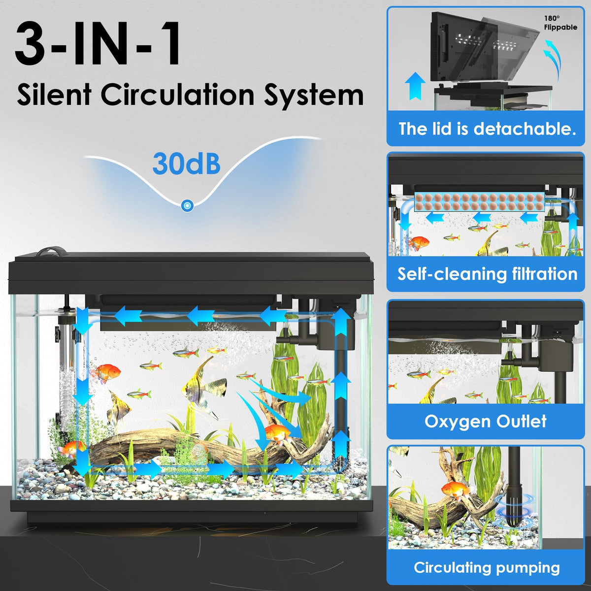 5.8 Gallon App-Controlled Self-Cleaning Fish Tank Z1393