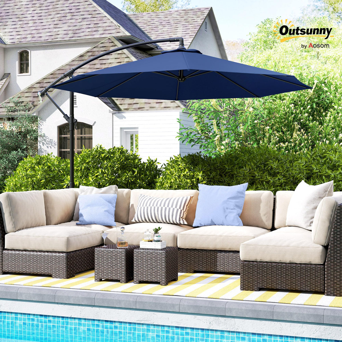 10' Cantilever Tilt Offset Patio Umbrella H293