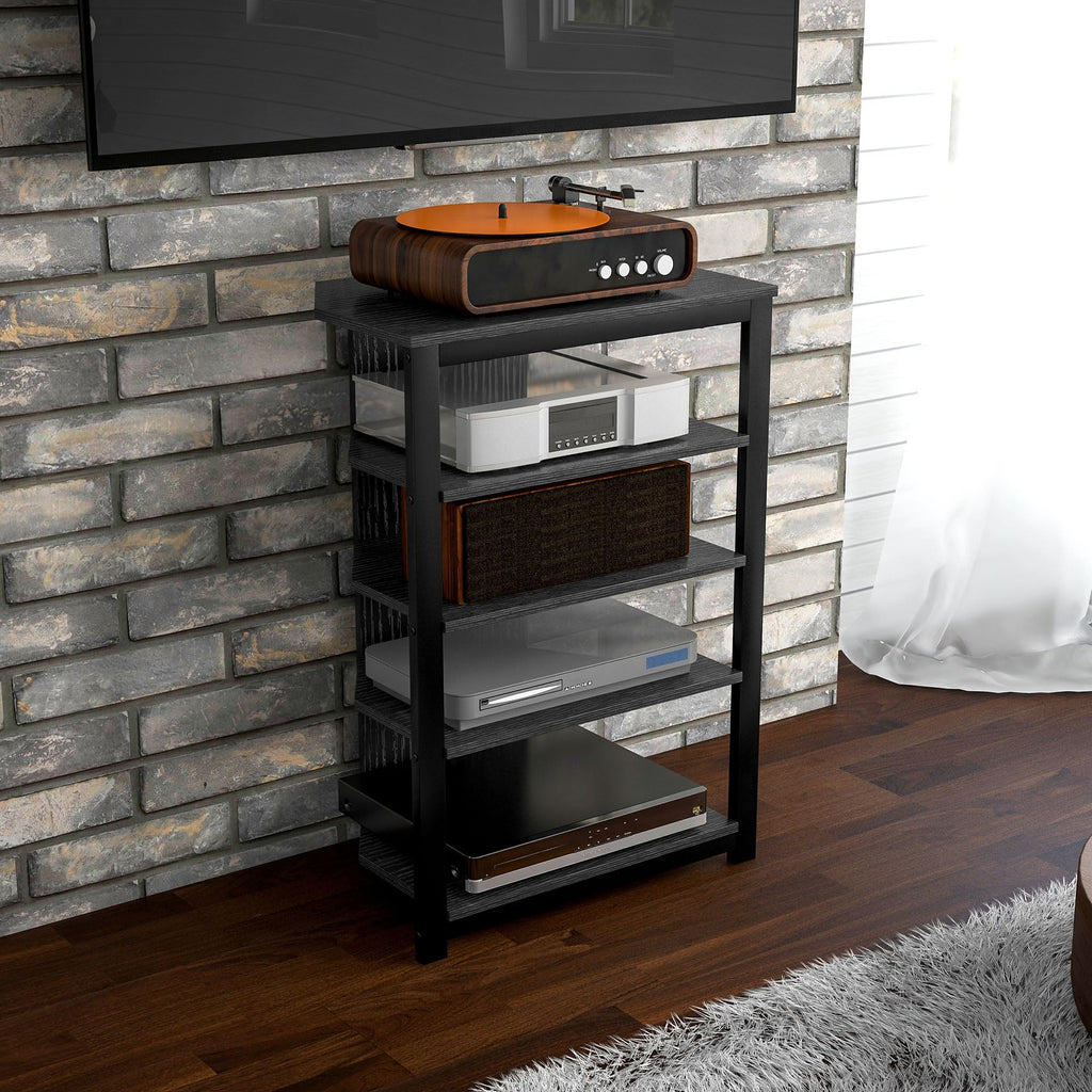 Black 4-Tier Media Stand H4271